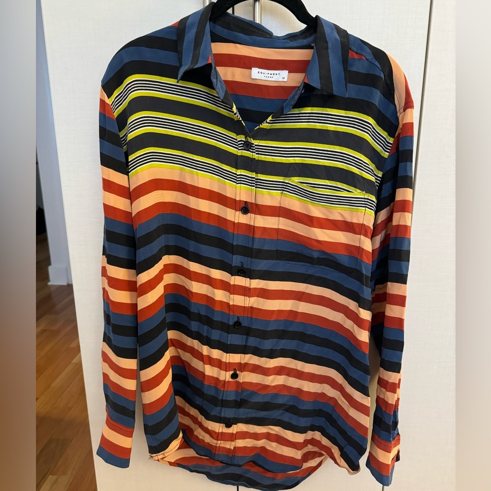 Equipment silk striped button down blouse - Extra Small